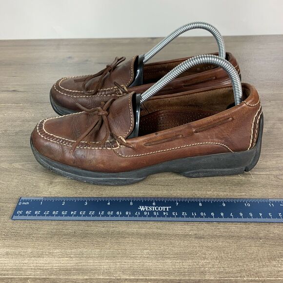 Cole Haan Boat Shoes Mens Brown Leather Casual Moc Toe Slip On Loafers Size 9 M - Picture 4 of 12